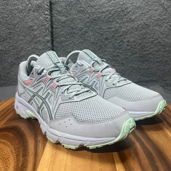 ASICS Gel Venture 8 Women's Running Shoes Gray Pink Mint Lace Up Size 10 - Picture 3 of 12